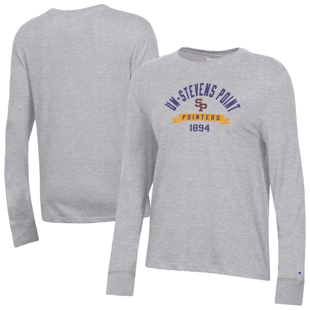  Wisconsin-Stevens Point Pointers Champion Women's Core Long Sleeve T-Shirt - Gray